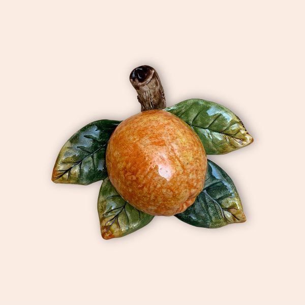 FRUIT WITH LEAVES - ORANGE, CM.15X15